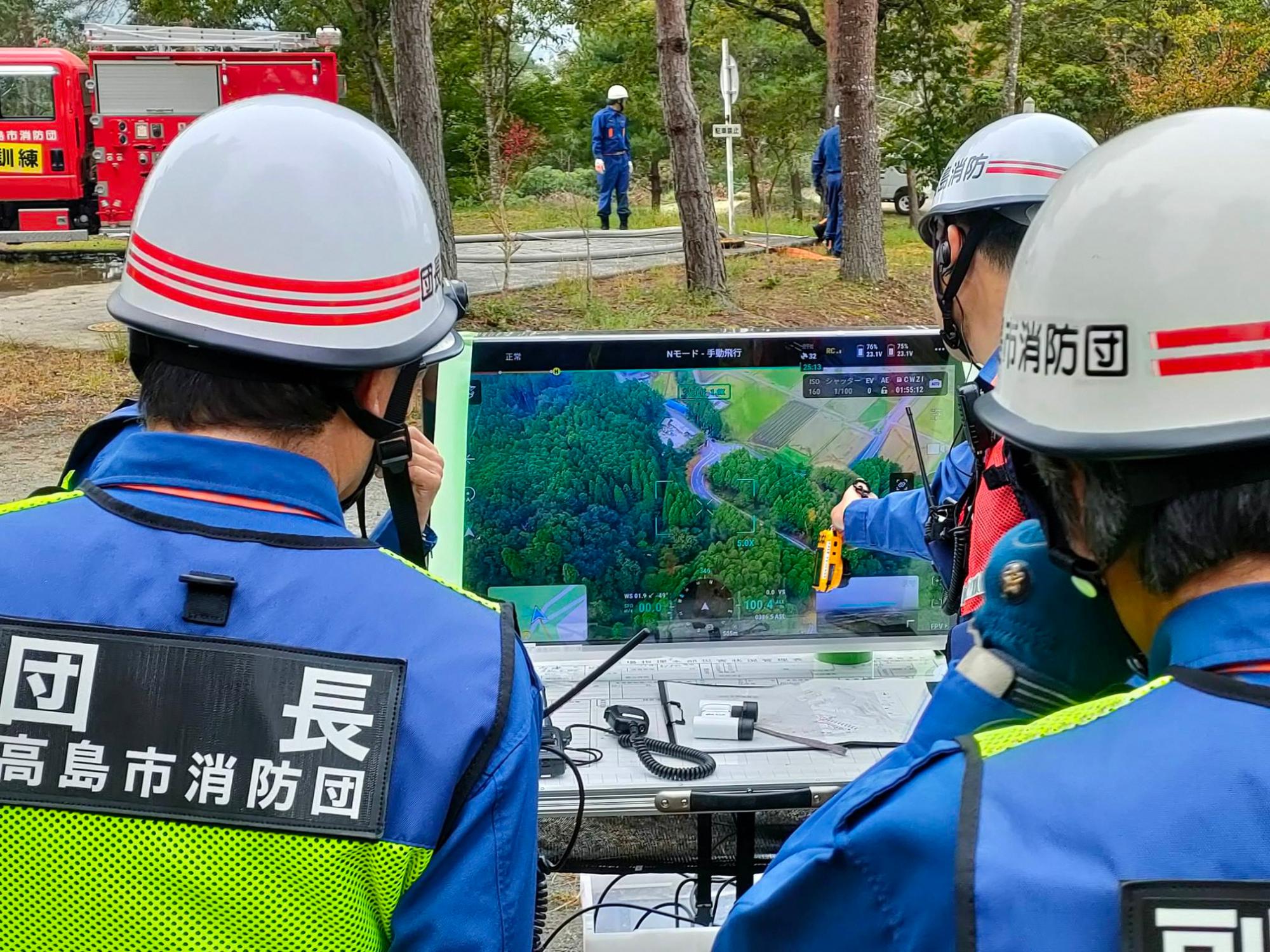 ドローンによる上空からの偵察