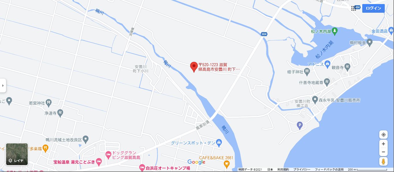 有限会社クリエイト・マエダの位置図(高島市安曇川町下小川947番地)