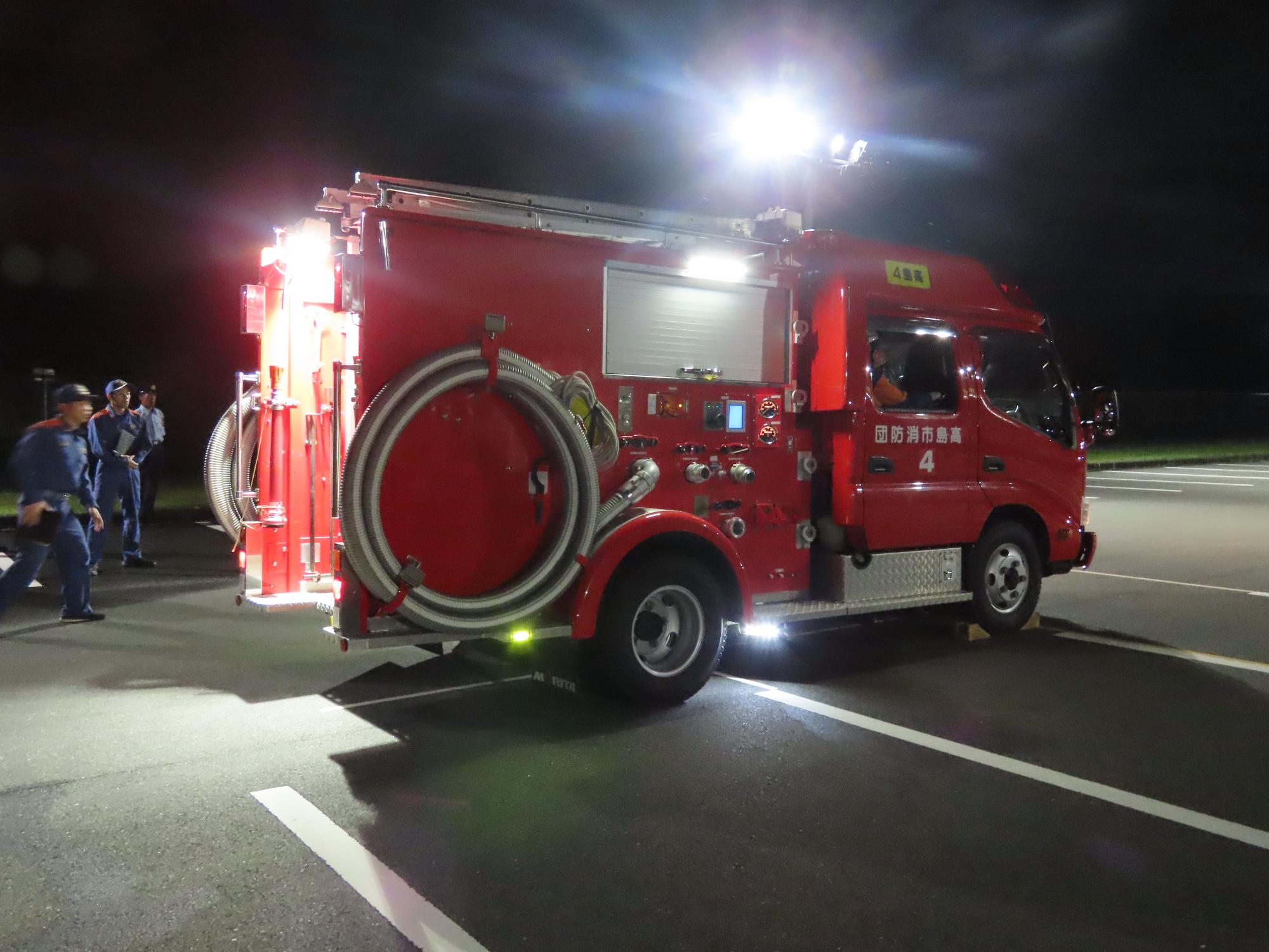 ポンプ車操法の展示