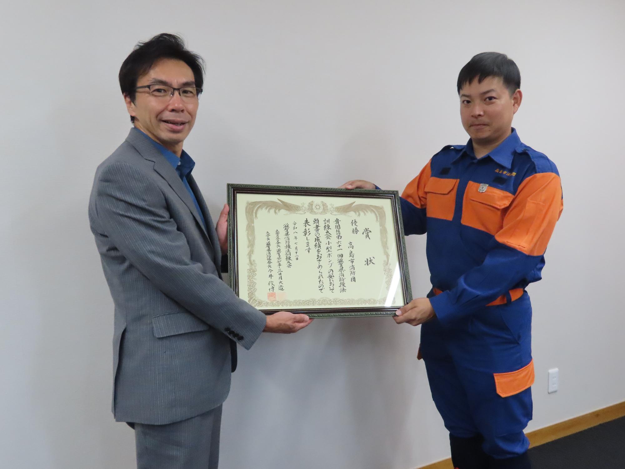 市長と選手