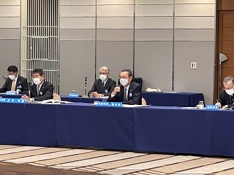 令和3年滋賀県市長会議（第3回臨時会）および県市行政会議の様子
