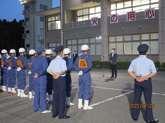 第57回滋賀県消防操法訓練大会出場者激励式の様子