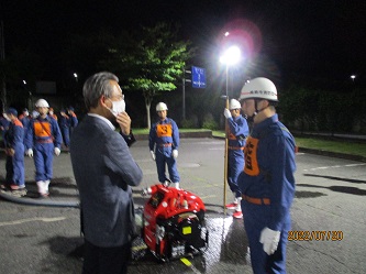 第57回滋賀県消防操法訓練大会出場者激励式の様子