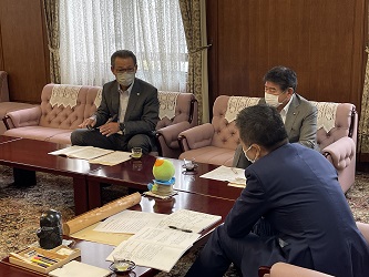 令和5年度滋賀県予算施策に対する要望活動（滋賀県市長会）の様子